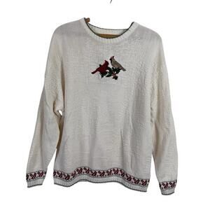 Vintage‎ Classic Blues Collections Women Cardinal Sweater Large Novelty Preppy
